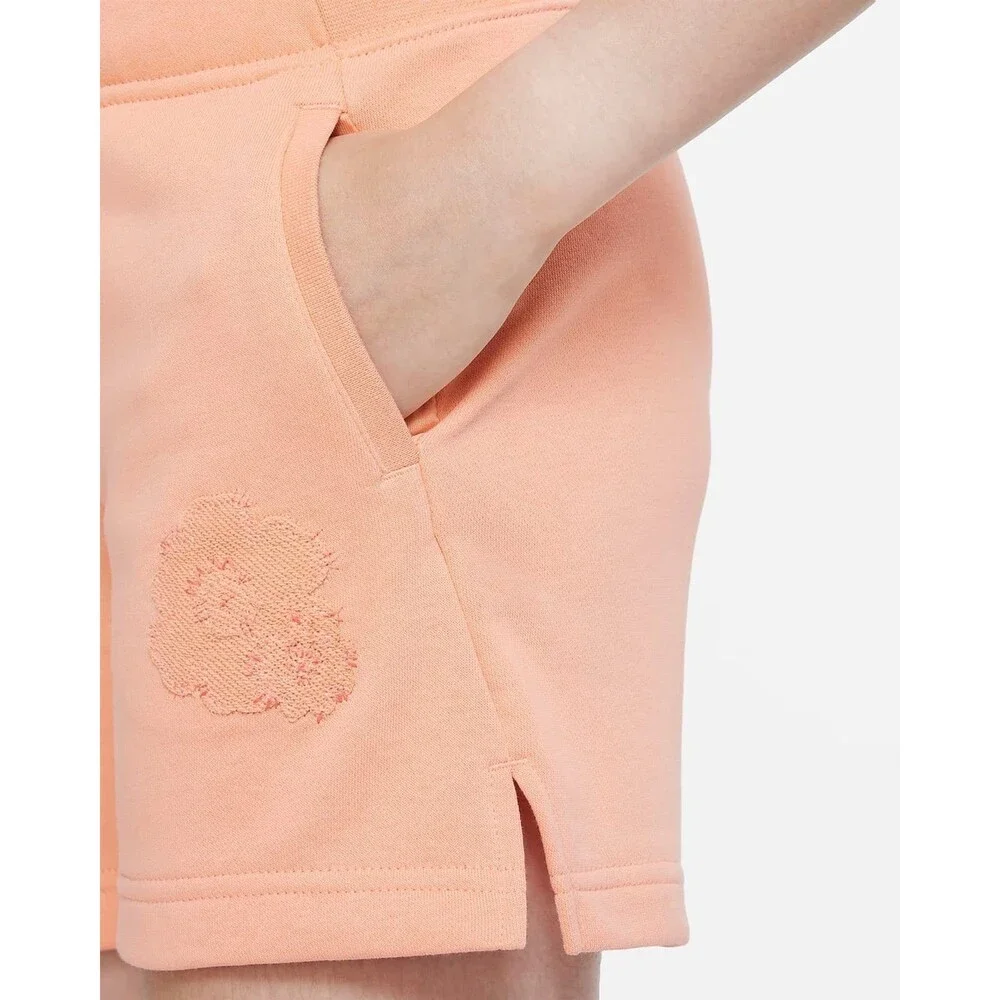 Nike Sportswear Club Big Kids' (Girls') French Terry Shorts in Pink Coral Medium